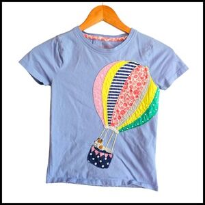 Mini Boden Appliqué‎ T-Shirt Hot Air Balloon Graphic Tee Kids Size 9 10 Years